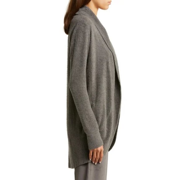 💕BAREFOOT DREAMS💕 CozyChic Lite Circle Cardigan ~ Mineral Gray Medium NWOT - Picture 3 of 15